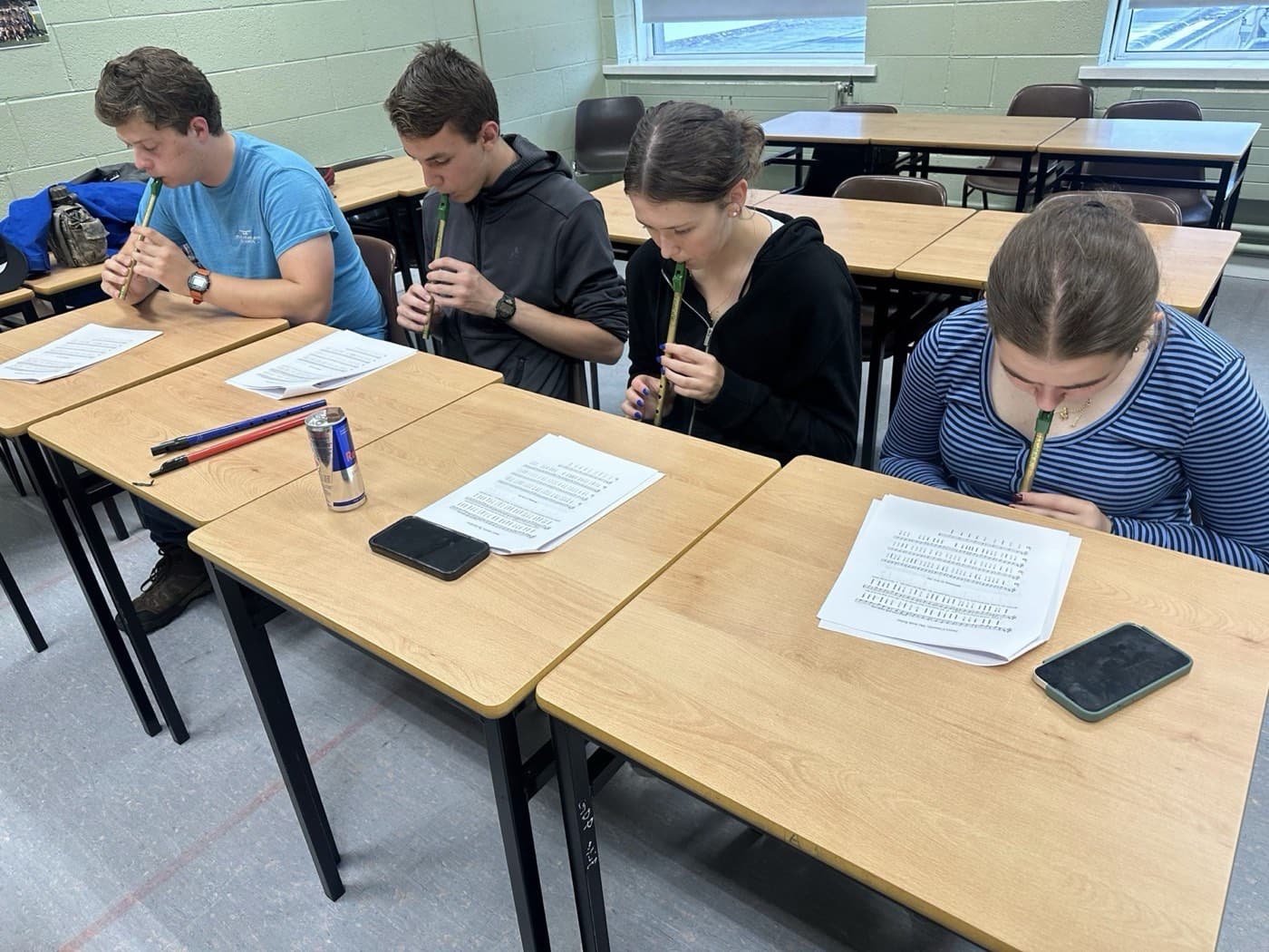 Brogan, Alex, Darcy, and Mary--tin whistle workshop 2024