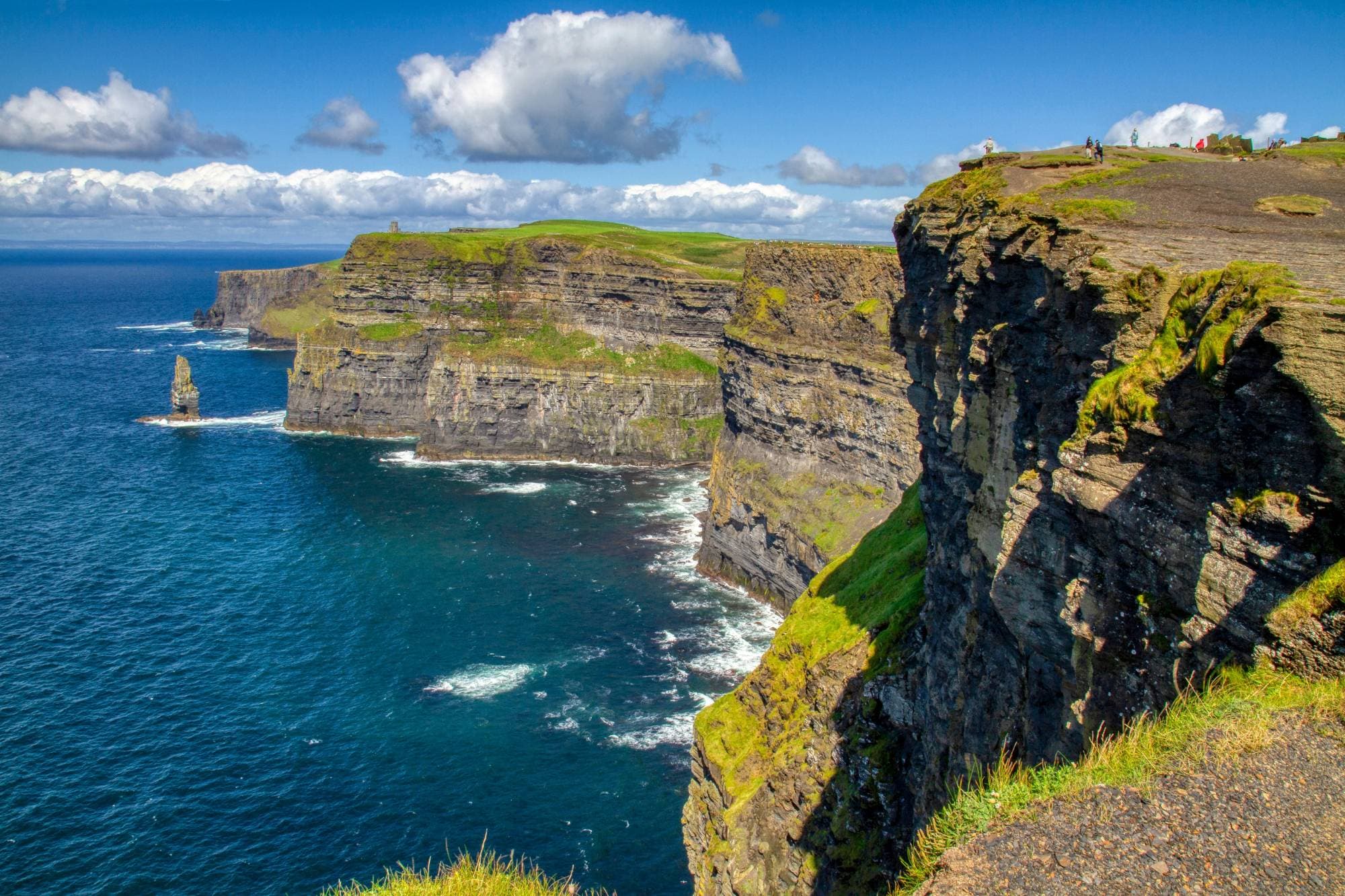 The Cliffs of Moher above the Atlantic on a sunny day