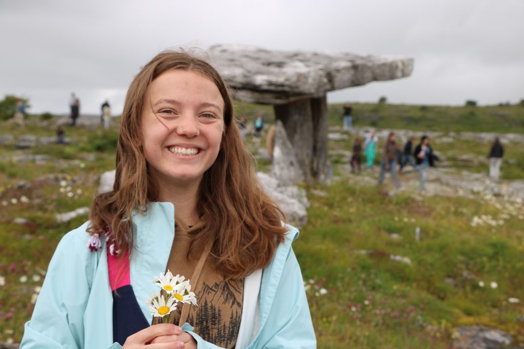 Joy S. at the Poulnabrone Dolmen